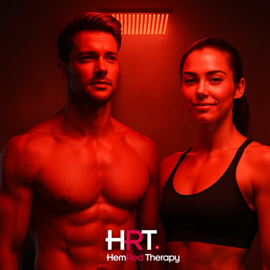 Male and Female Athletes Using Red Light Therapy for Muscle Recovery and Joints pain