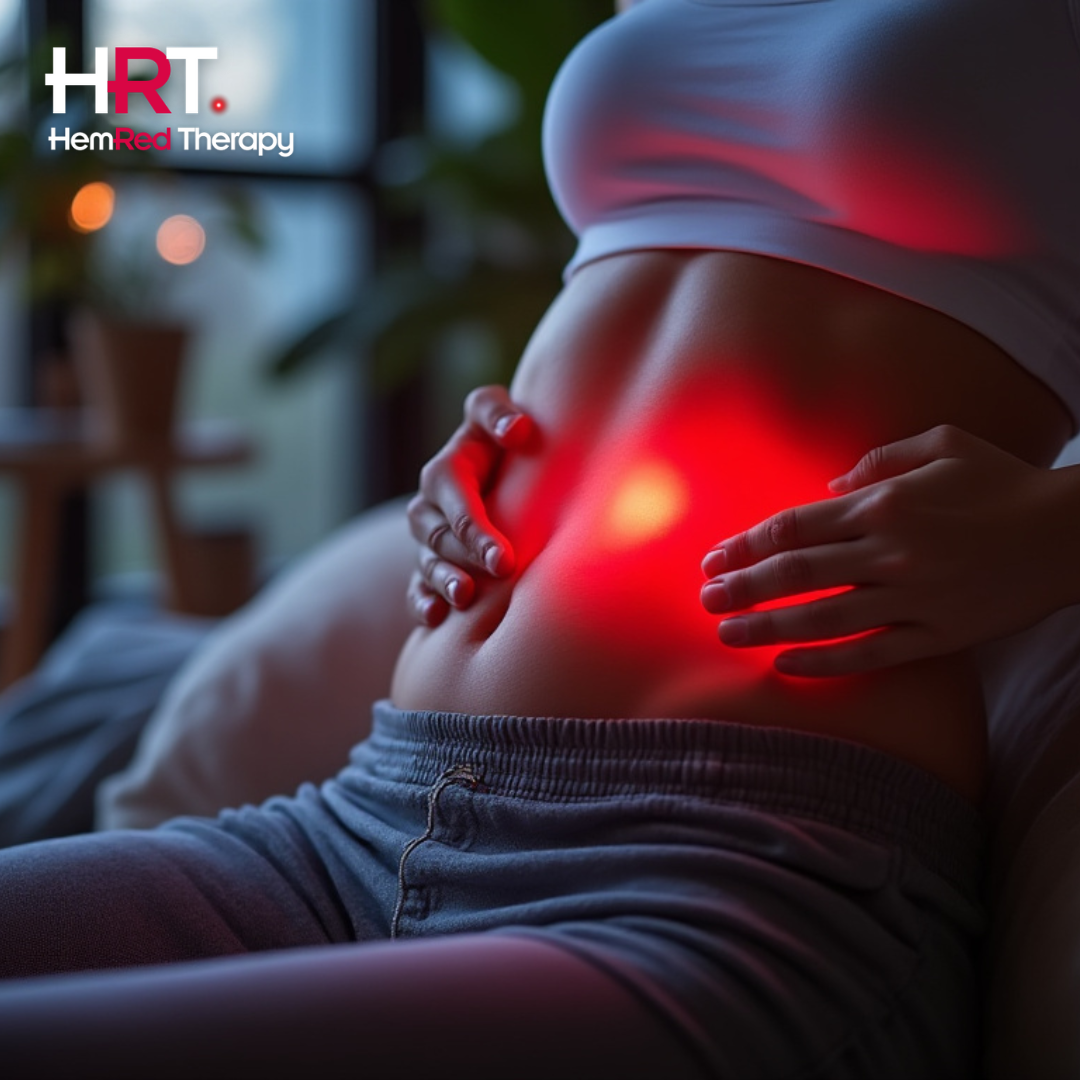 Red light therapy panel for gut-friendly wellness and abdomen support
