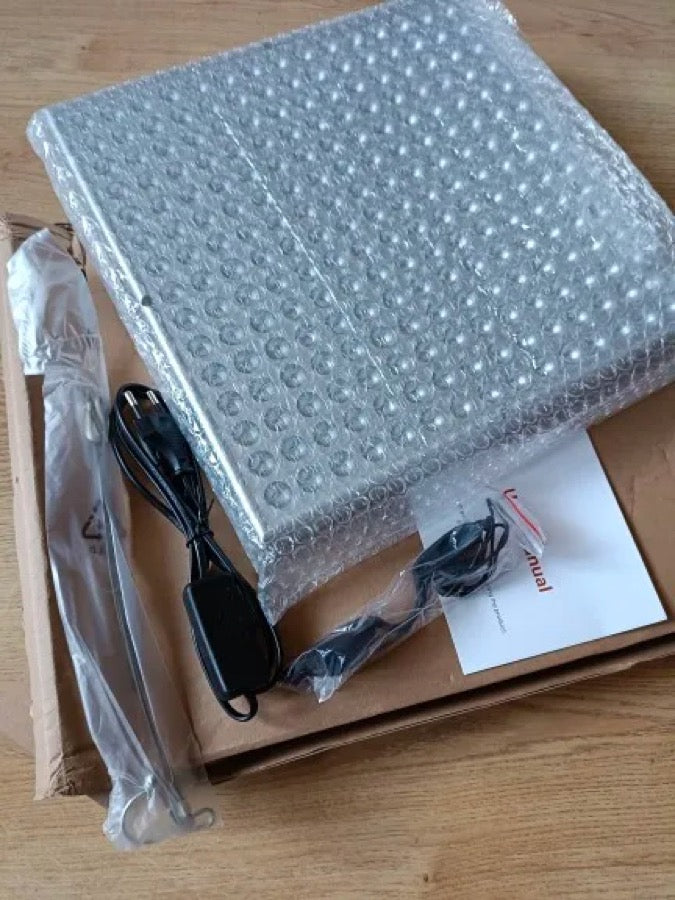 PureLight 225 panel protected in bubble wrap with accessories