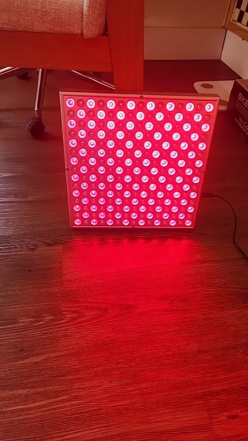 PureLight 225 panel powered on and standing upright on the floor